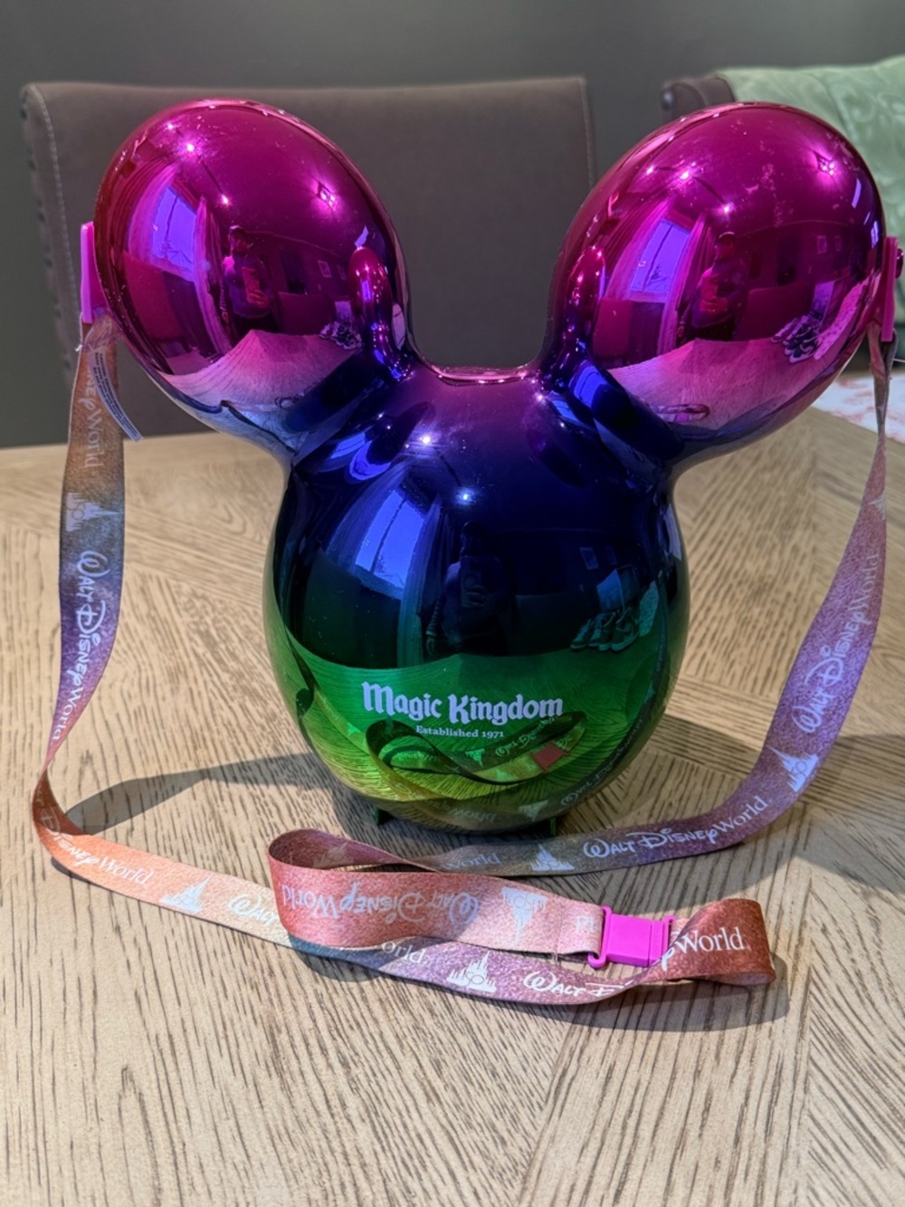 Disney World Magic Kingdom Metallic Rainbow Mickey Balloon Popcorn Bucket 2022